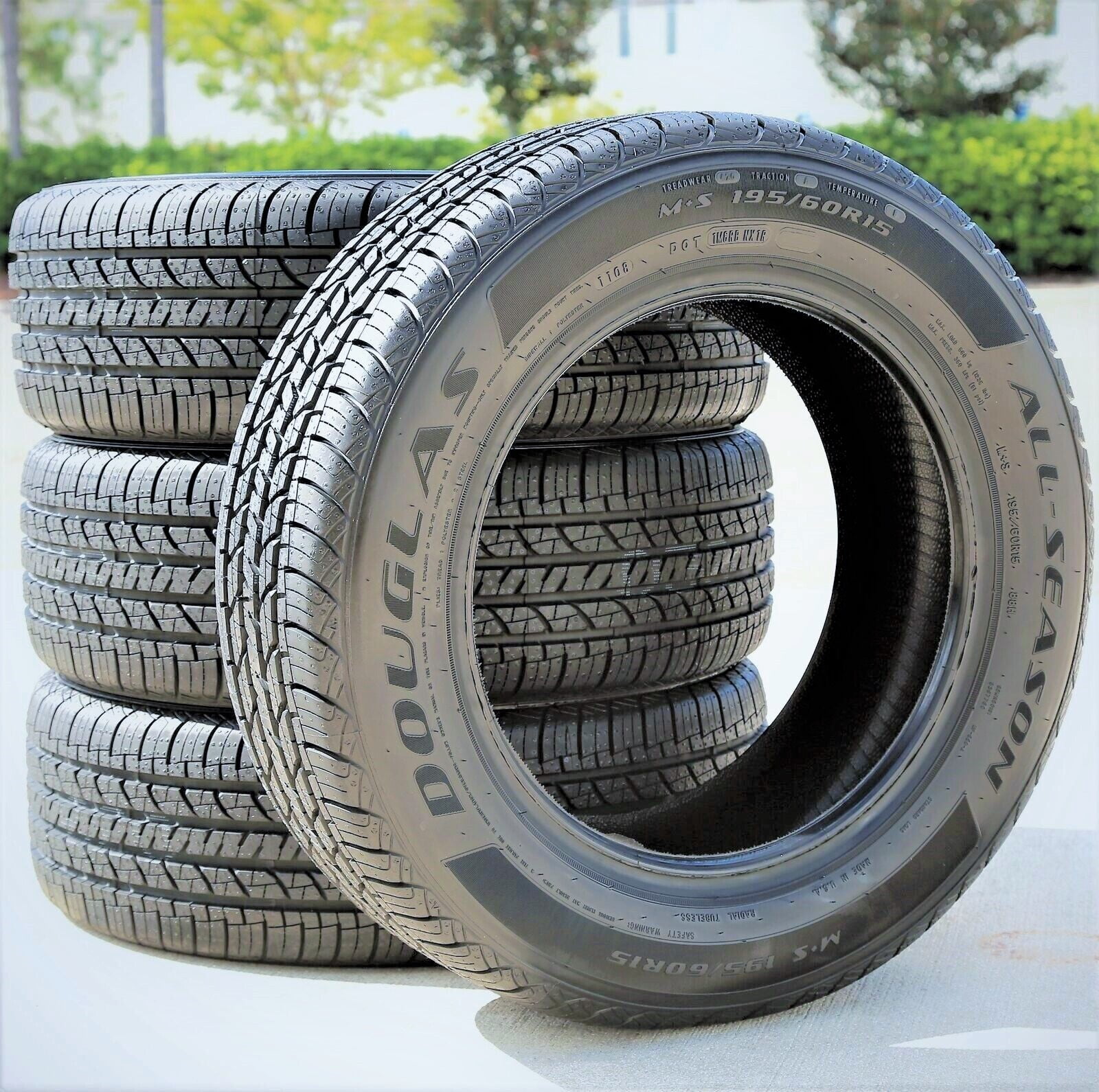 Douglas AllSeason Tires 195/60R15 88H, Set of 4, Fits Hyundai Elantra