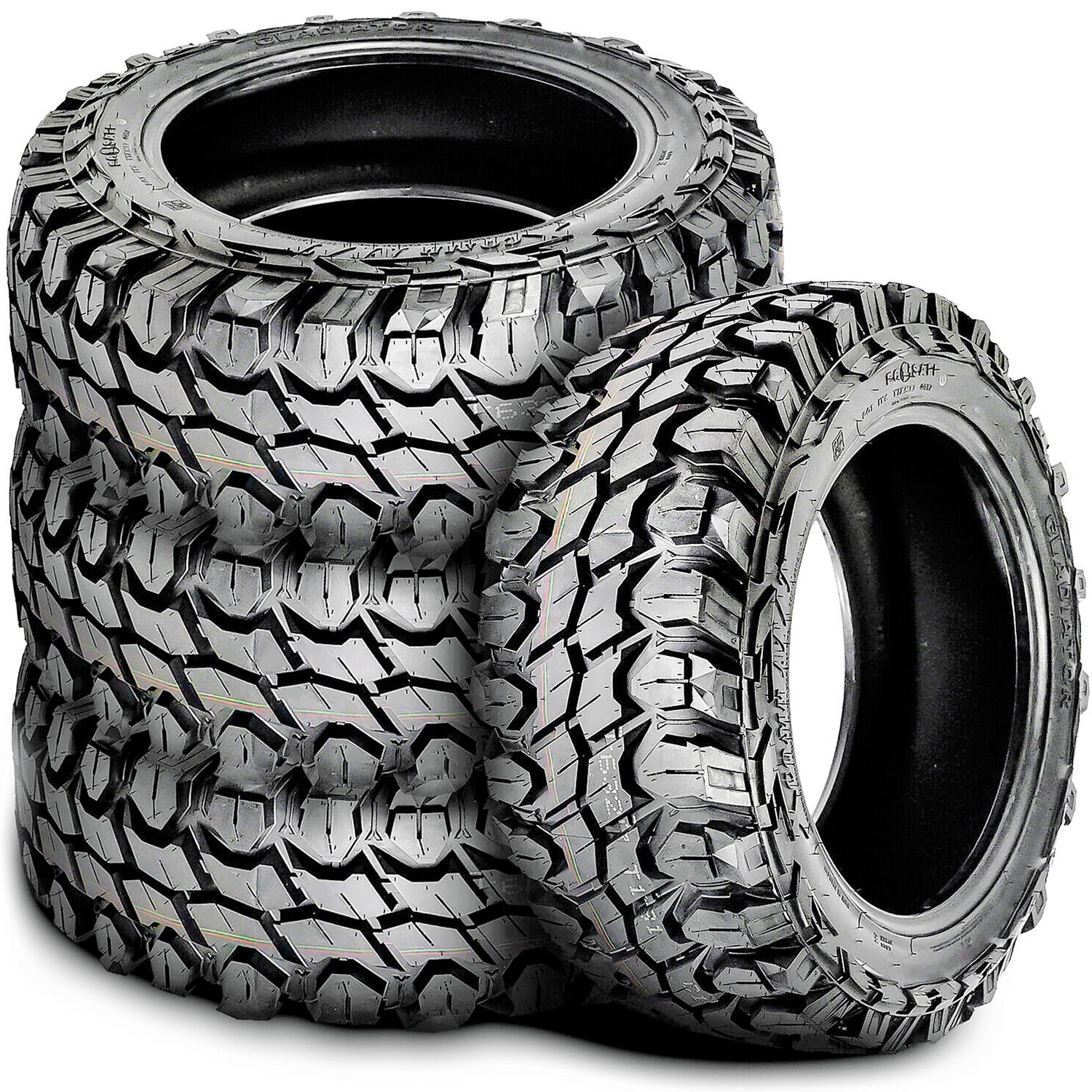 Set of 4 (FOUR) Gladiator X-Comp M/T LT 33X12.50R20 Load F 12 Ply MT Mud Tires