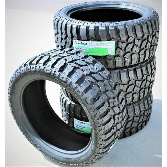 Set of 4 Haida Mud Champ HD869 33X12.50R22 114Q F 12 Ply m/t Light Truck Tires