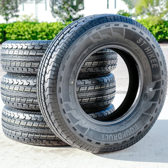 Set of 4 Roundrule ST Hikee Semi-Steel ST235/80R16 235/80R16 123/119L E 10 Ply Trailer Tires