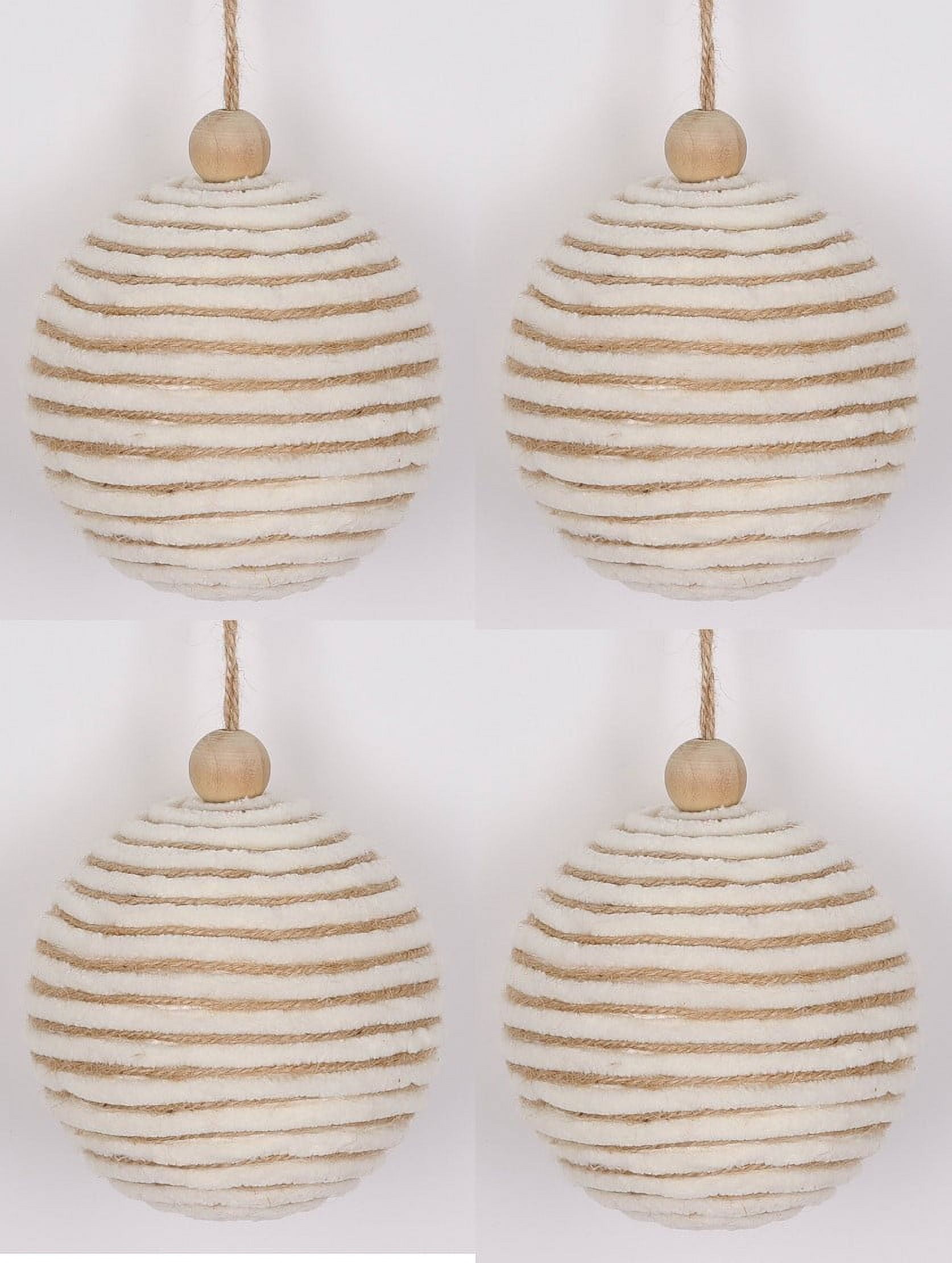 Fabric Ball Christmas Ornament, Beige, 4 in, by Holiday Time