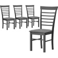 thumbnail image 1 of Set of 4 Farmhouse Upholstered Wooden Dining Chairs with Rubber Wood Frame, Black and Gray, 1 of 9
