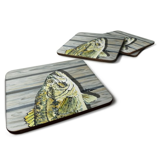 Set of 4 Fish Bass Small Mouth Foam Coasters