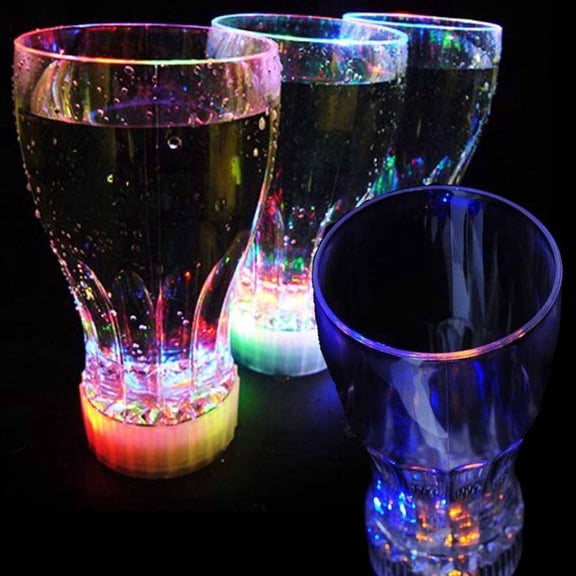 Set of 4 Flashing Panda 11-oz LED Light-Up Flashing Multi-Color Cola / Juice Party Cups