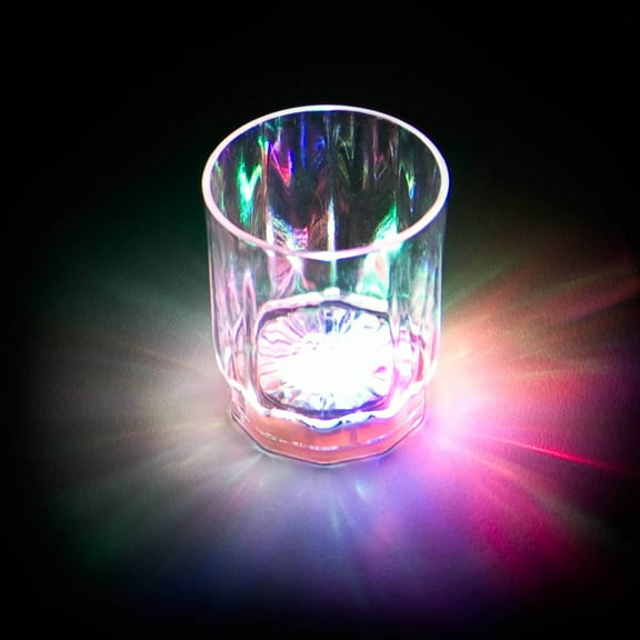 Set of 4 Flashing Panda 2 oz Light-Up Flashing Shot Glasses with Multi-Color LED Lights