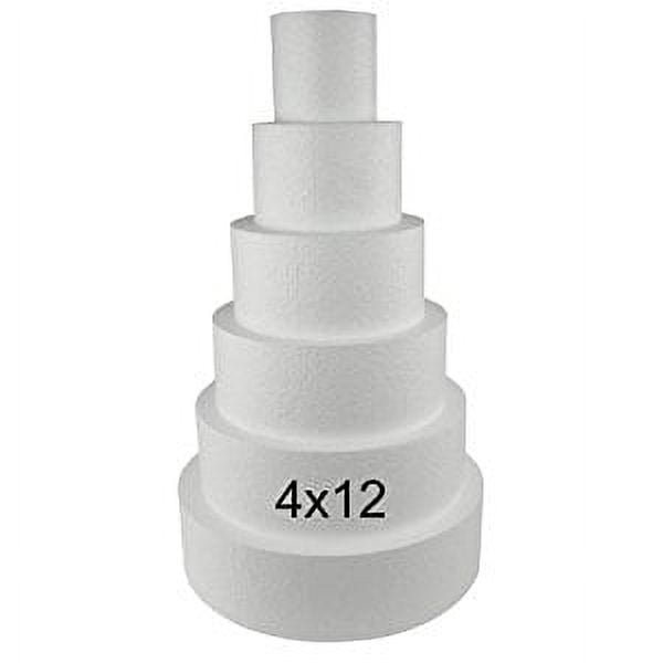 Set of 4 Foam Dummy Cakes - Round 3" Inch High By 6, 8, 10, 12 Inch Wide