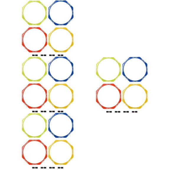 Set of 4 Football Training Circle Agility Hexagon Game Soccer Equipment