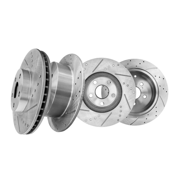 Set of 4 Front 275mm-Rear 269mm Drilled Slotted Brake Disc Rotors For 2005-2010 Scion TC
