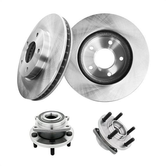 Set of 4 Front 276mm Brake Disc Rotors-Wheel Hub Bearing Assembly For 2009 Dodge Caliber