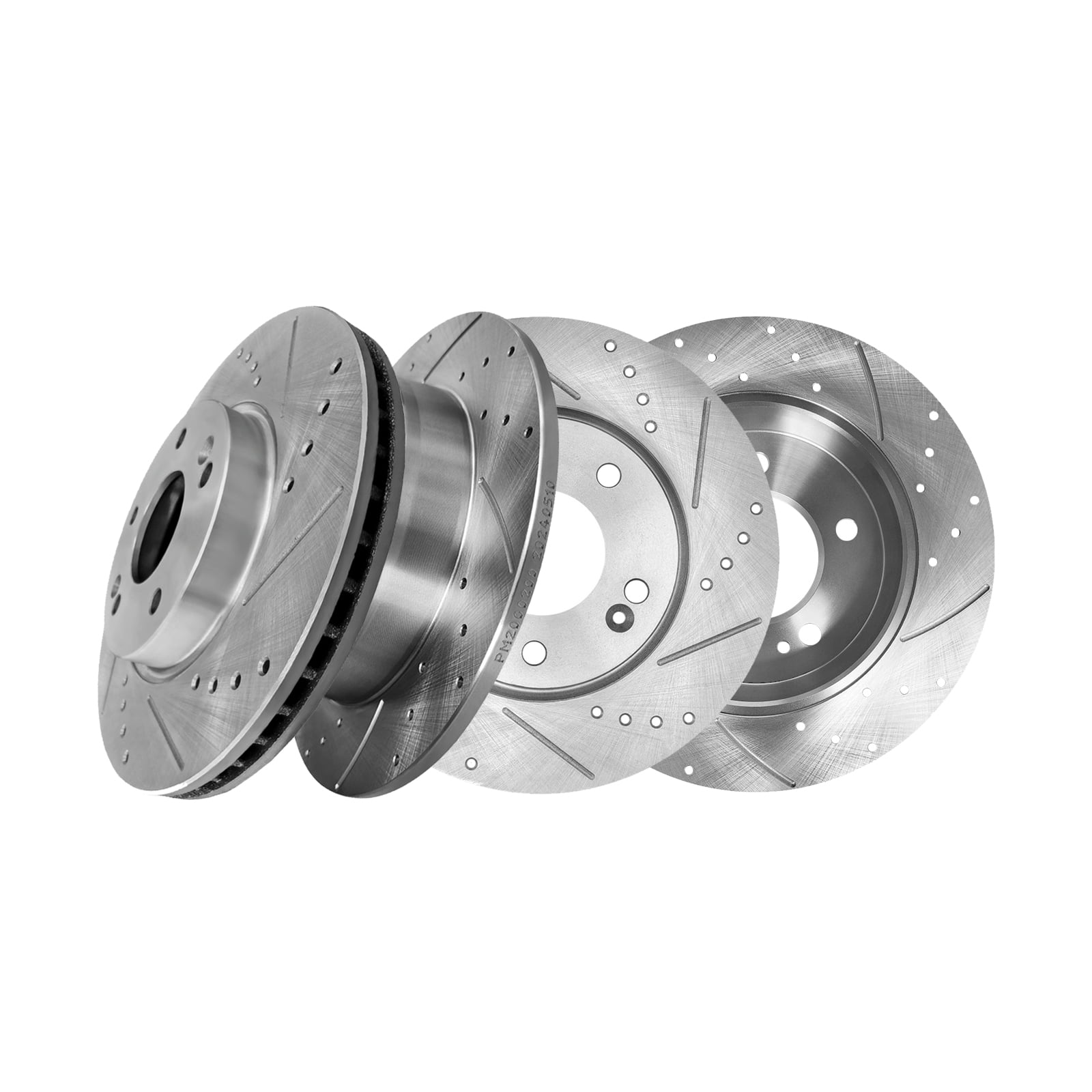 Veloster R Rear Disc Set of 4 Front 280mm-Rear 262mm Drilled Slotted Brake Disc Rotors For ...