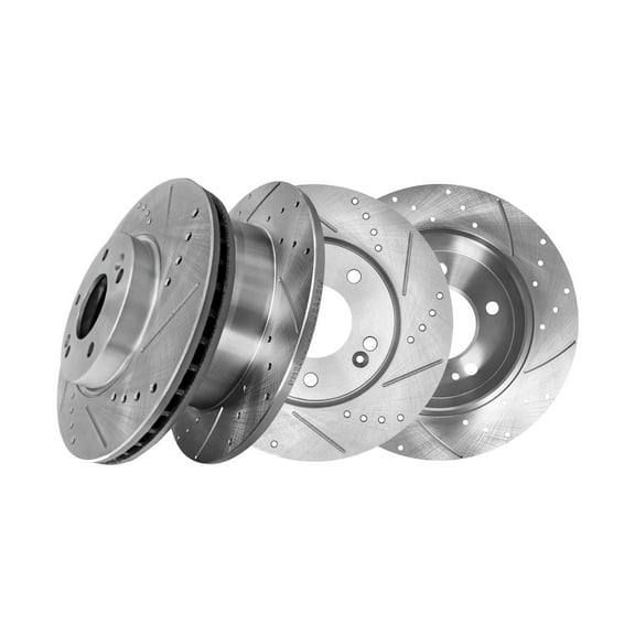 Set of 4 Front 280mm-Rear 262mm Drilled Slotted Brake Disc Rotors For 2012-2017 Hyundai Veloster