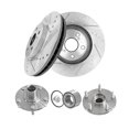 thumbnail image 1 of Set of 4 Front 296mm Drilled Slotted Brake Disc Rotors-Wheel Hub Bearing Assembly For 2002 2003 Toyota Camry, 1 of 10