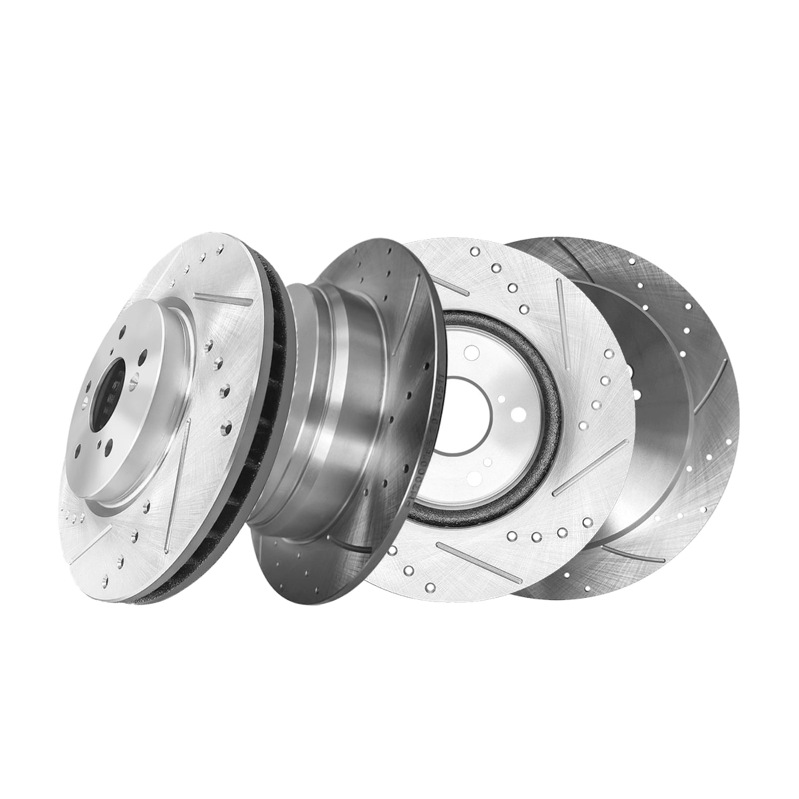 Set of 4 Front 296mm-Rear 305mm Drilled Slotted Brake Disc Rotors For 2010-2013 Honda CR-V