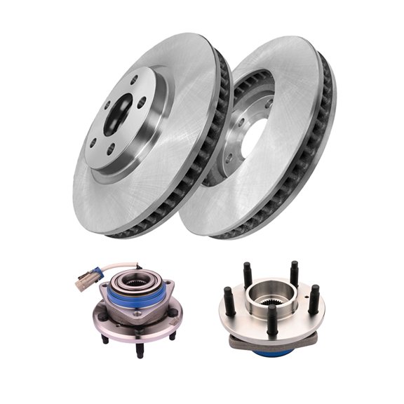 Set of 4 Front 303mm Brake Disc Rotors-Wheel Hub Bearing Assembly For 1997-2001 Buick Park Avenue