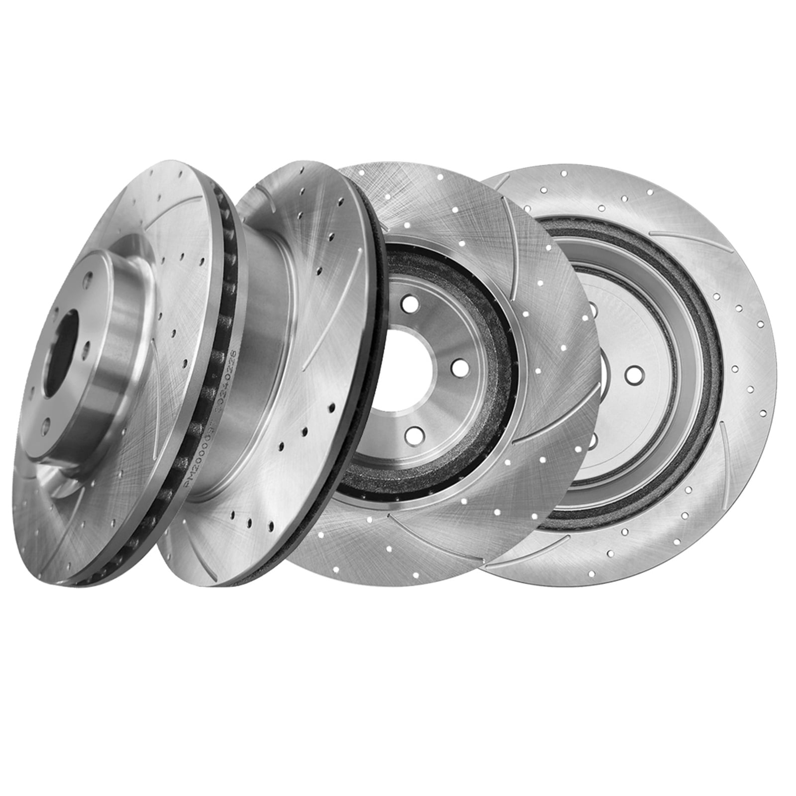 Set of 4 Front 320mm-Rear 308mm Drilled Slotted Brake Disc Rotors For ...