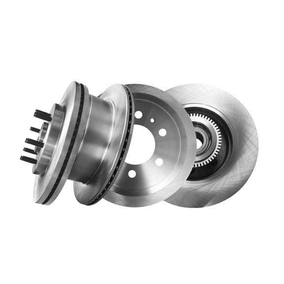 Set of 4 Front 330mm Brake Disc Rotor and Hub Assembly-Rear 348mm Brake Disc Rotors For 2006 2007 Lincoln Mark LT