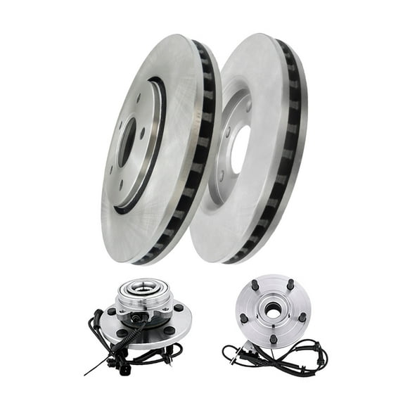 Set of 4 Front Disc Brake Rotors-Wheel Hub Bearing Assembly For 2008-2010 Dodge Grand Caravan