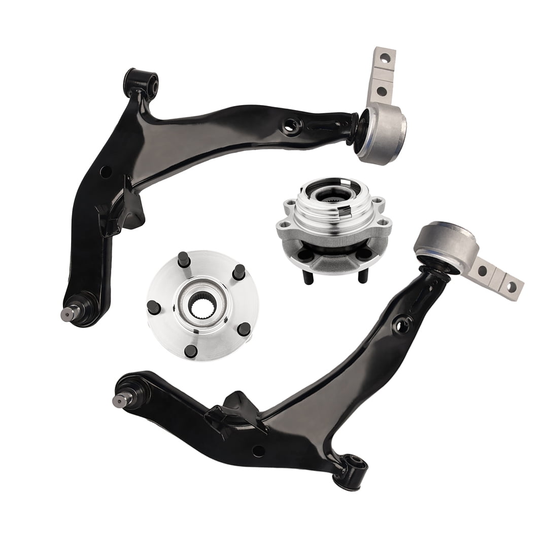 Set of 4 Front Lower Control Arm Ball JointWheel Hub Bearing Assembly