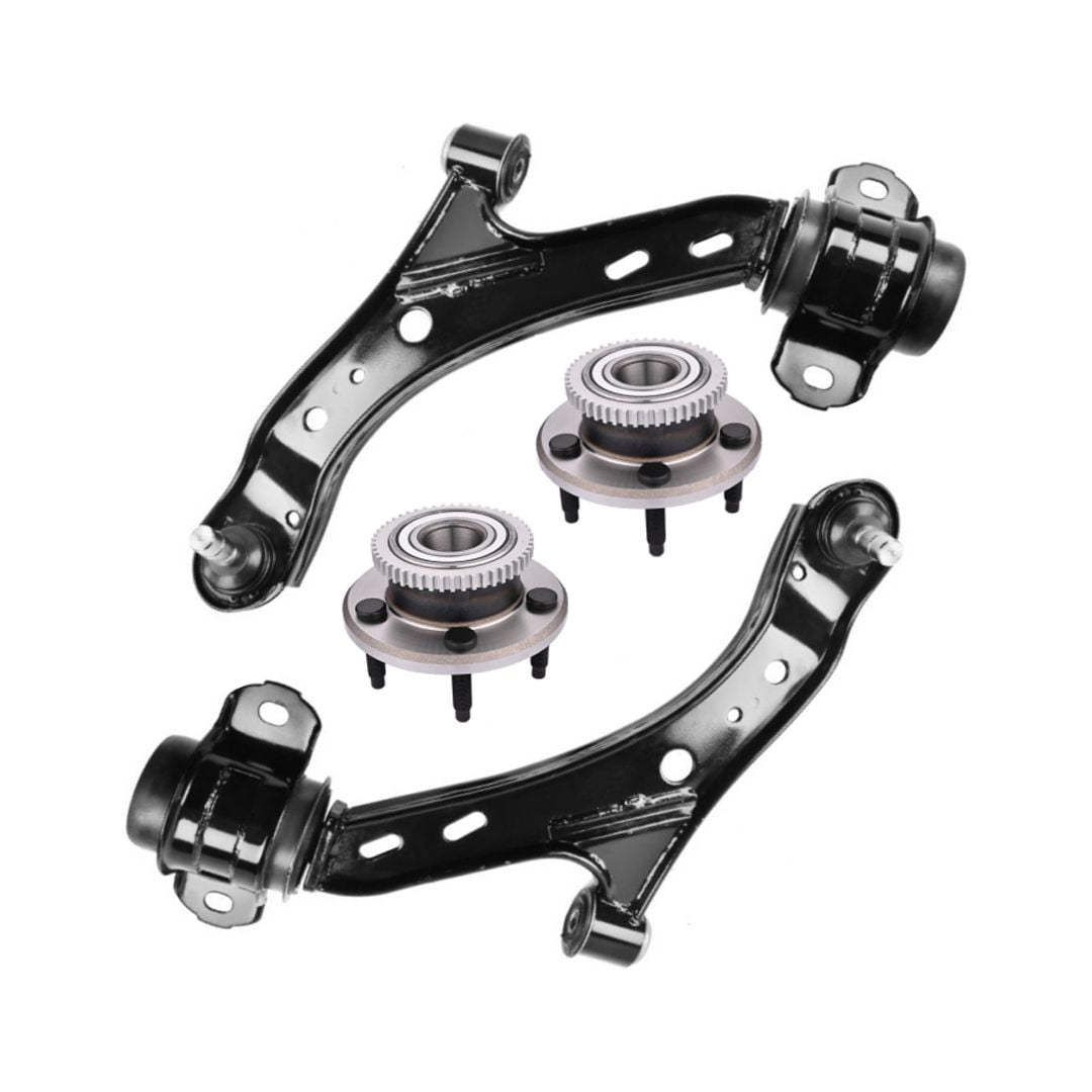 Set of 4 Front Lower Control Arm Ball JointWheel Hub Bearing Assembly