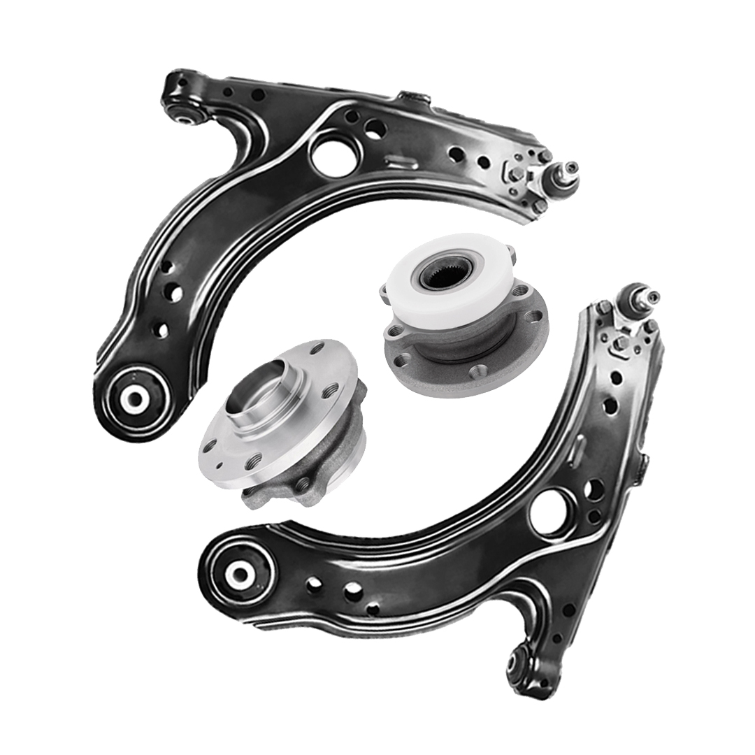 Set of 4 Front Lower Control Arm Ball JointWheel Hub Bearing Assembly