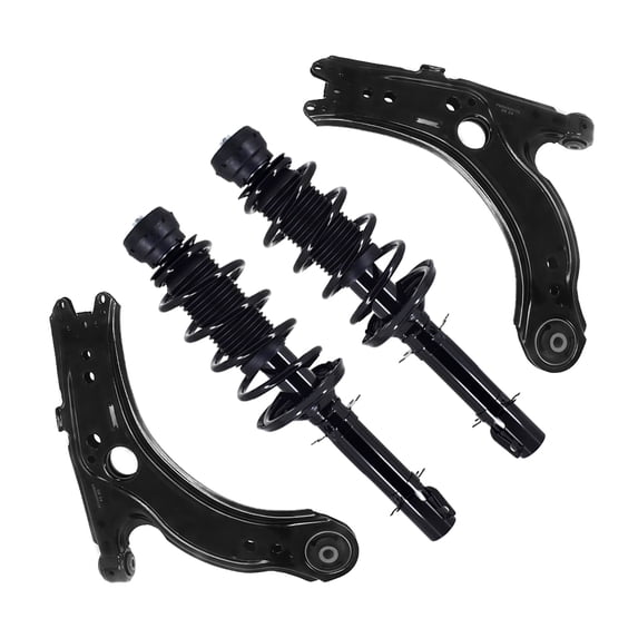 Set of 4 Front Lower Control Arm-Quick Complete Strut-Coil Spring Assembly For 1998-2010 Volkswagen Beetle