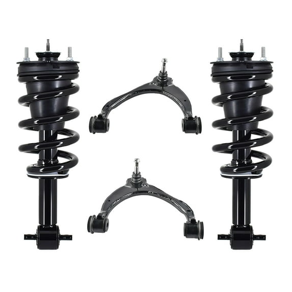 Set of 4 Front Upper Control Arm Ball Joint-Quick Complete Strut-Coil Spring Assembly For 2014-2018 Chevrolet Silverado 1500 4WD