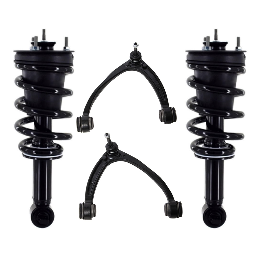 Set of 4 Front Upper Control Arm Ball Joint-Quick Complete Strut-Coil Spring Assembly For 2015 2016 Chevrolet Suburban RWD