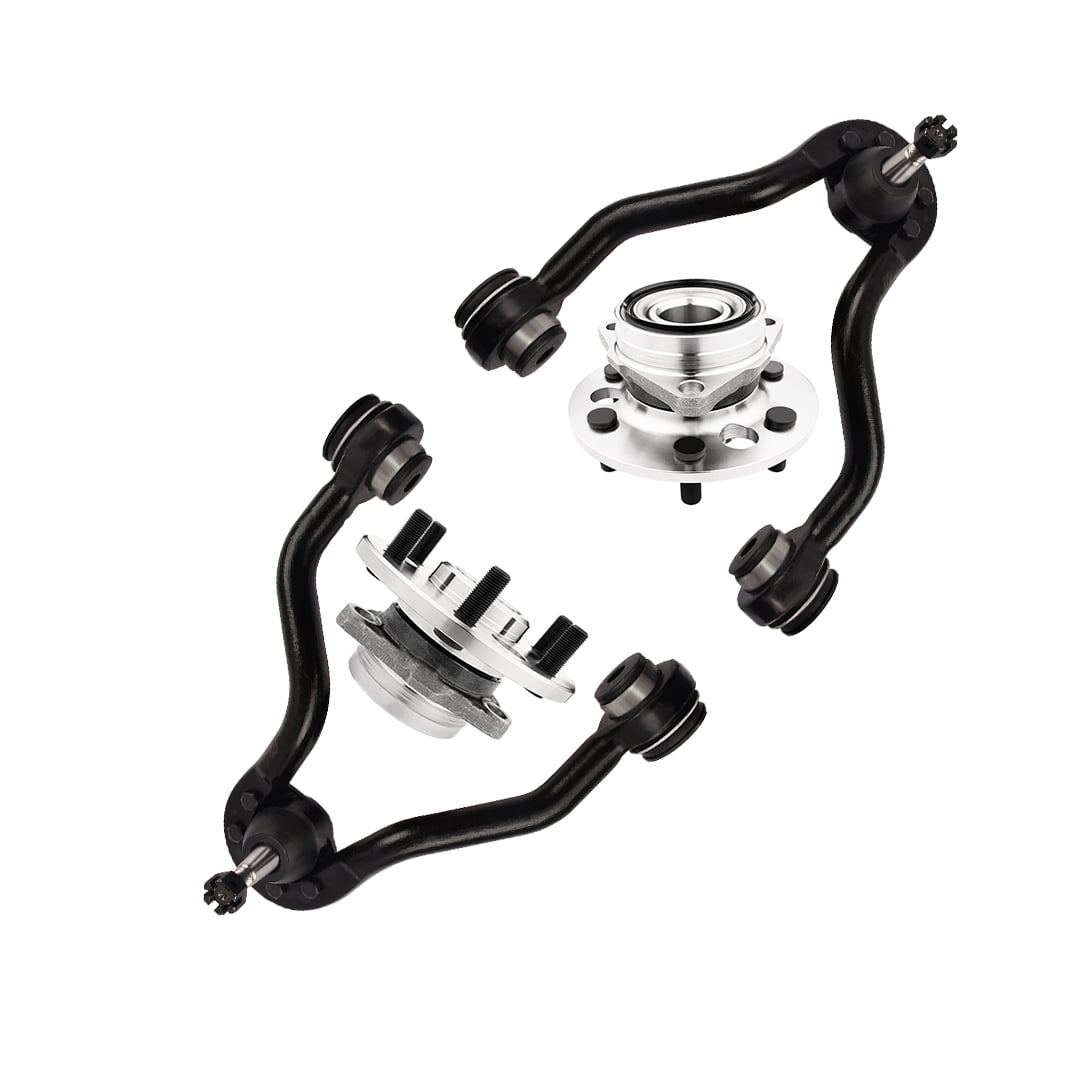 Set of 4 Front Upper Control Arm Ball JointWheel Hub Bearing Assembly