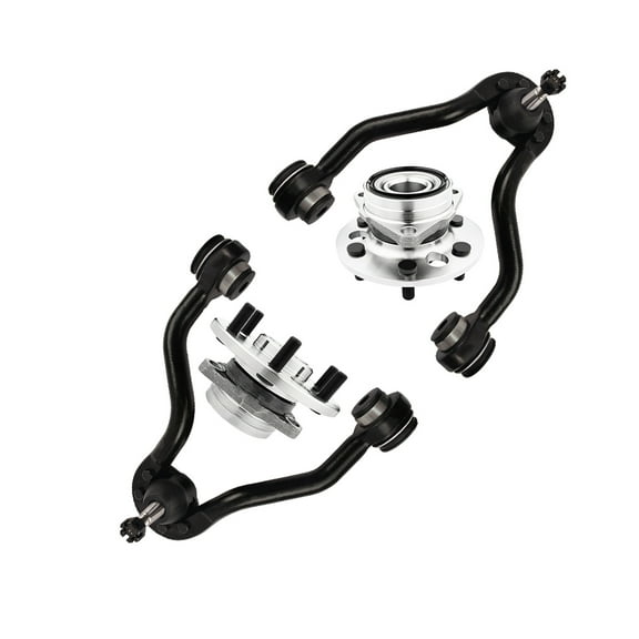 Set of 4 Front Upper Control Arm Ball Joint-Wheel Hub Bearing Assembly For 1992-1994 GMC Yukon