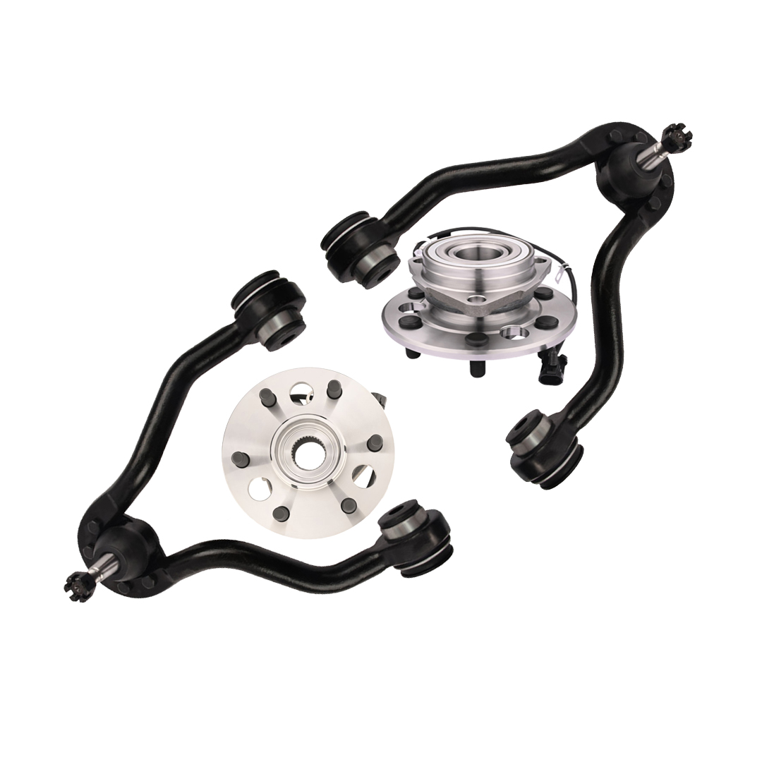 Set of 4 Front Upper Control Arm Ball JointWheel Hub Bearing Assembly