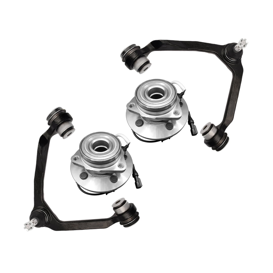 Set of 4 Front Upper Control Arm Ball JointWheel Hub Bearing Assembly