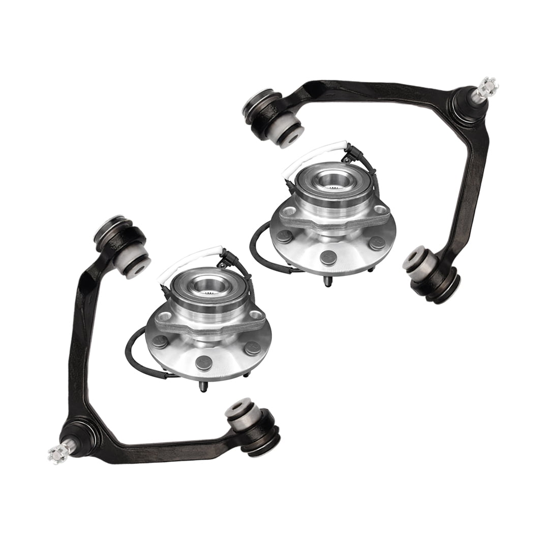 Set of 4 Front Upper Control Arm Ball JointWheel Hub Bearing Assembly