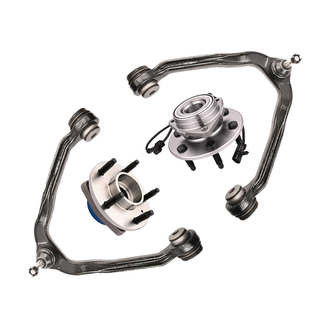 Set of 4 Front Upper Control Arm Ball JointWheel Hub Bearing Assembly