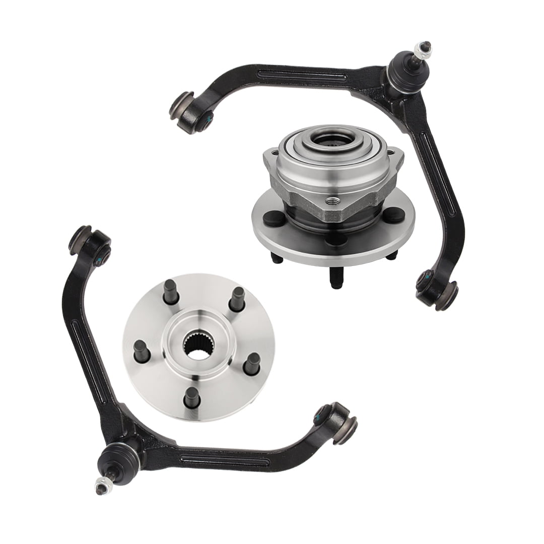 Set of 4 Front Upper Control Arm Ball JointWheel Hub Bearing Assembly