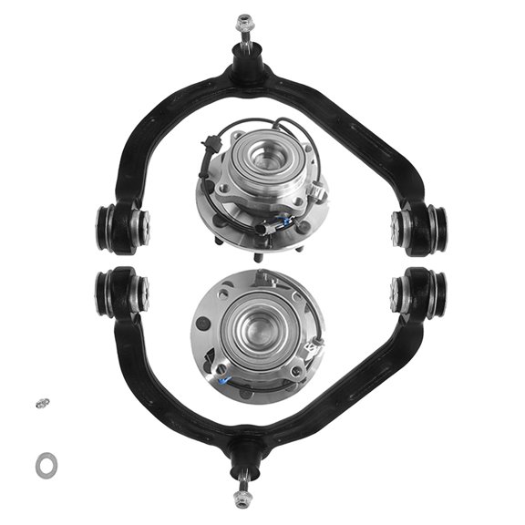 Set of 4 Front Upper Control Arm Ball Joint-Wheel Hub Bearing Assembly For 2003-2017 Chevrolet Express 3500 Under 9600 (lb) GVW