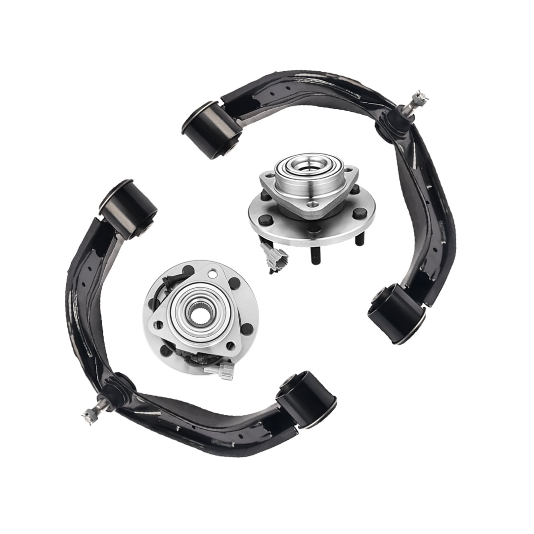 Set of 4 Front Upper Control Arm Ball JointWheel Hub Bearing Assembly