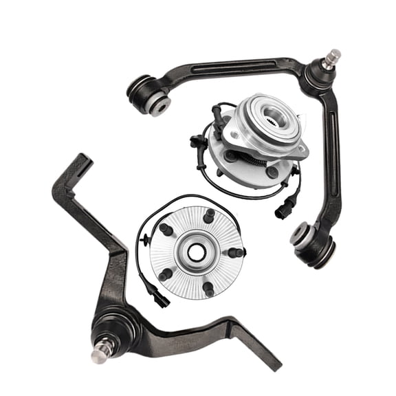 Set of 4 Front Upper Wheel Hub Bearing Assembly-Control Arm Ball Joint For 1995-2001 Ford Explorer Adjustable 1 Piece Design