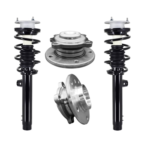 Set of 4 Front Wheel Hub Bearing Assembly-Quick Complete Strut-Coil Spring Assembly For 2013-2015 BMW X1