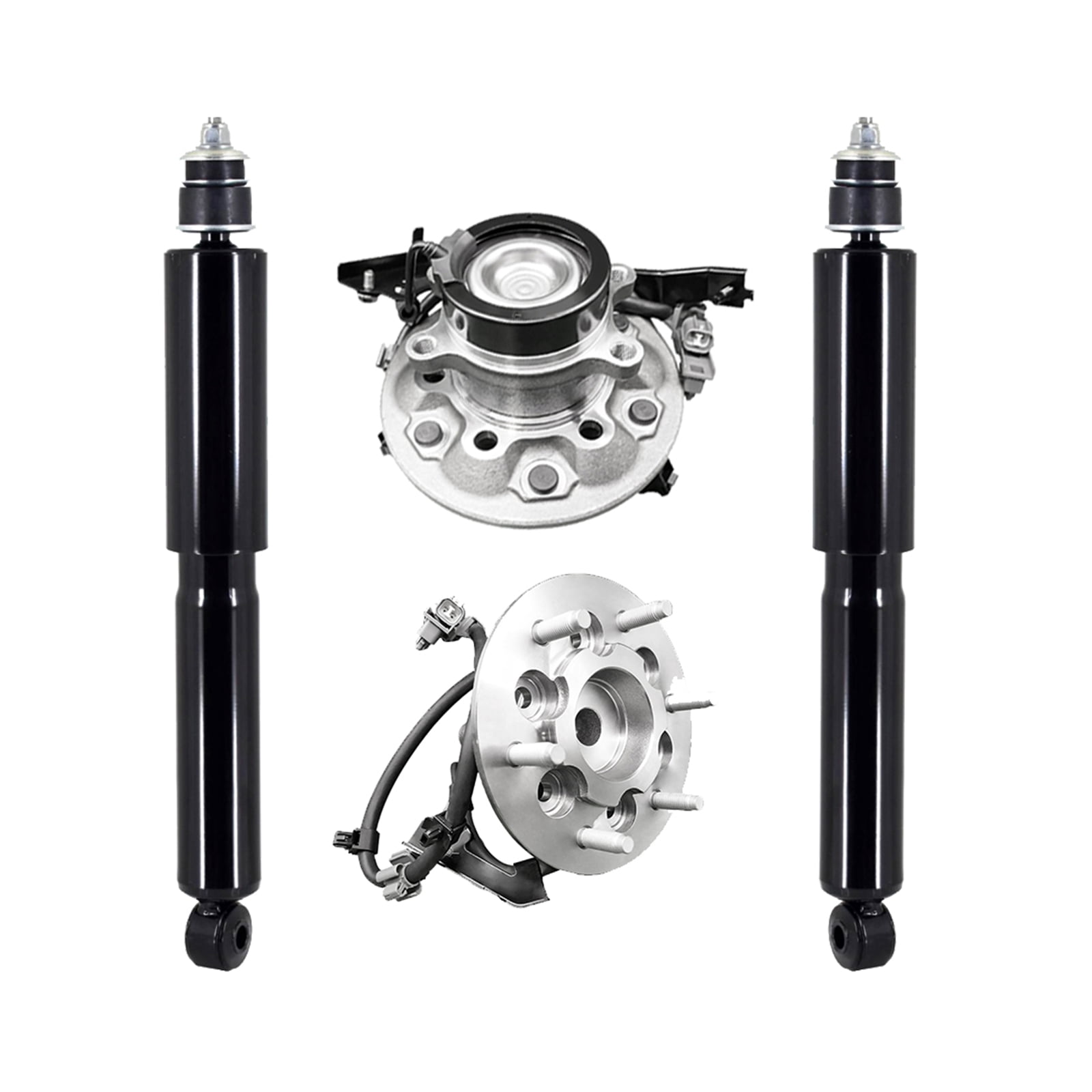 Set of 4 Front Wheel Hub Bearing Assembly-Shock Absorber For 2004-2008 Chevrolet Colorado