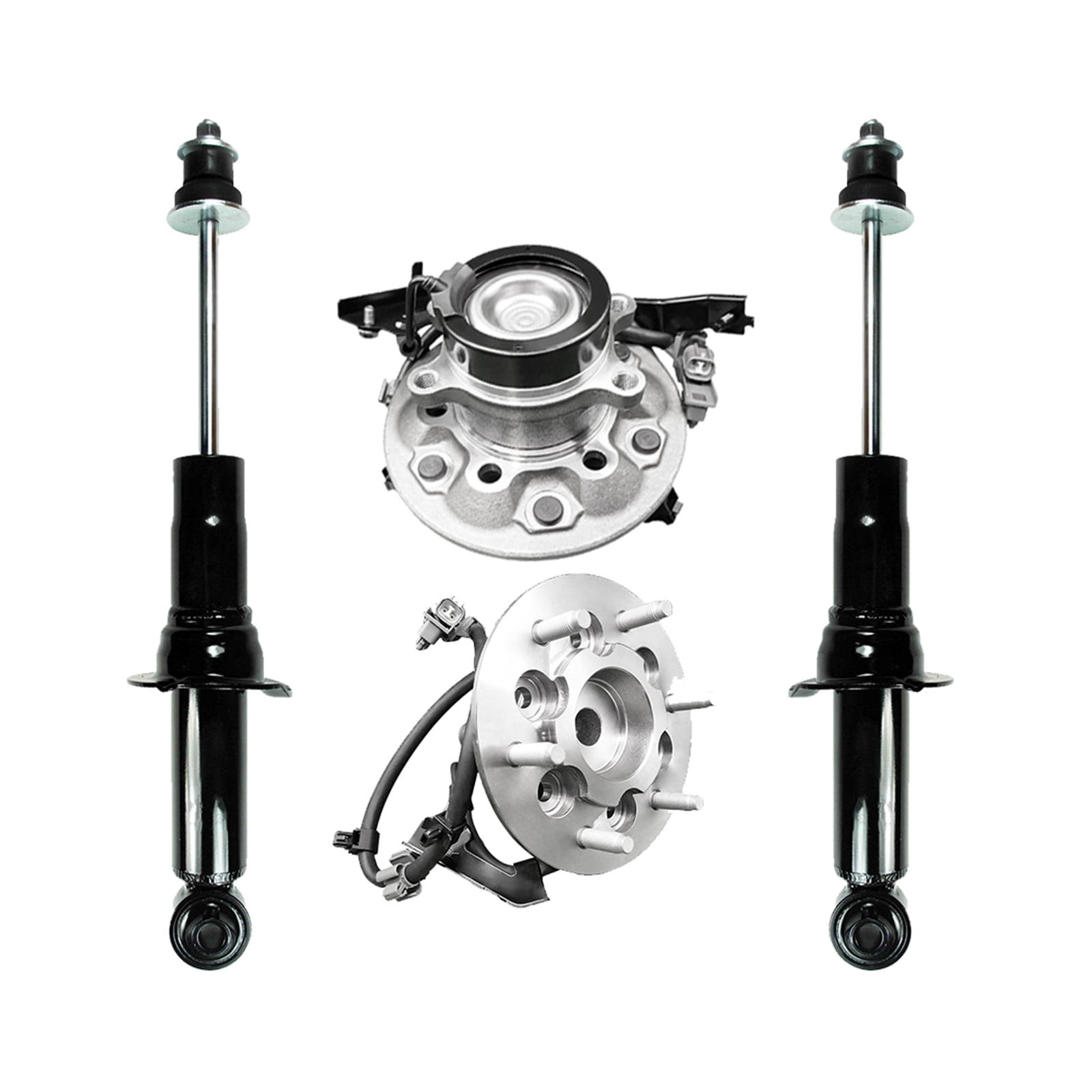 Set of 4 Front Wheel Hub Bearing Assembly-Suspension Strut Assembly For 2004-2008 Chevrolet Colorado