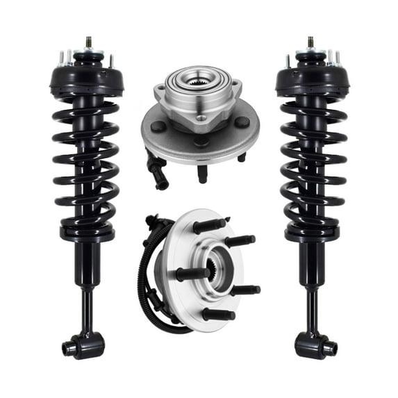 Set of 4 Front Wheel Hub Bearing-Quick Complete Strut-Coil Spring For 2004 2005 Mercury Mountaineer