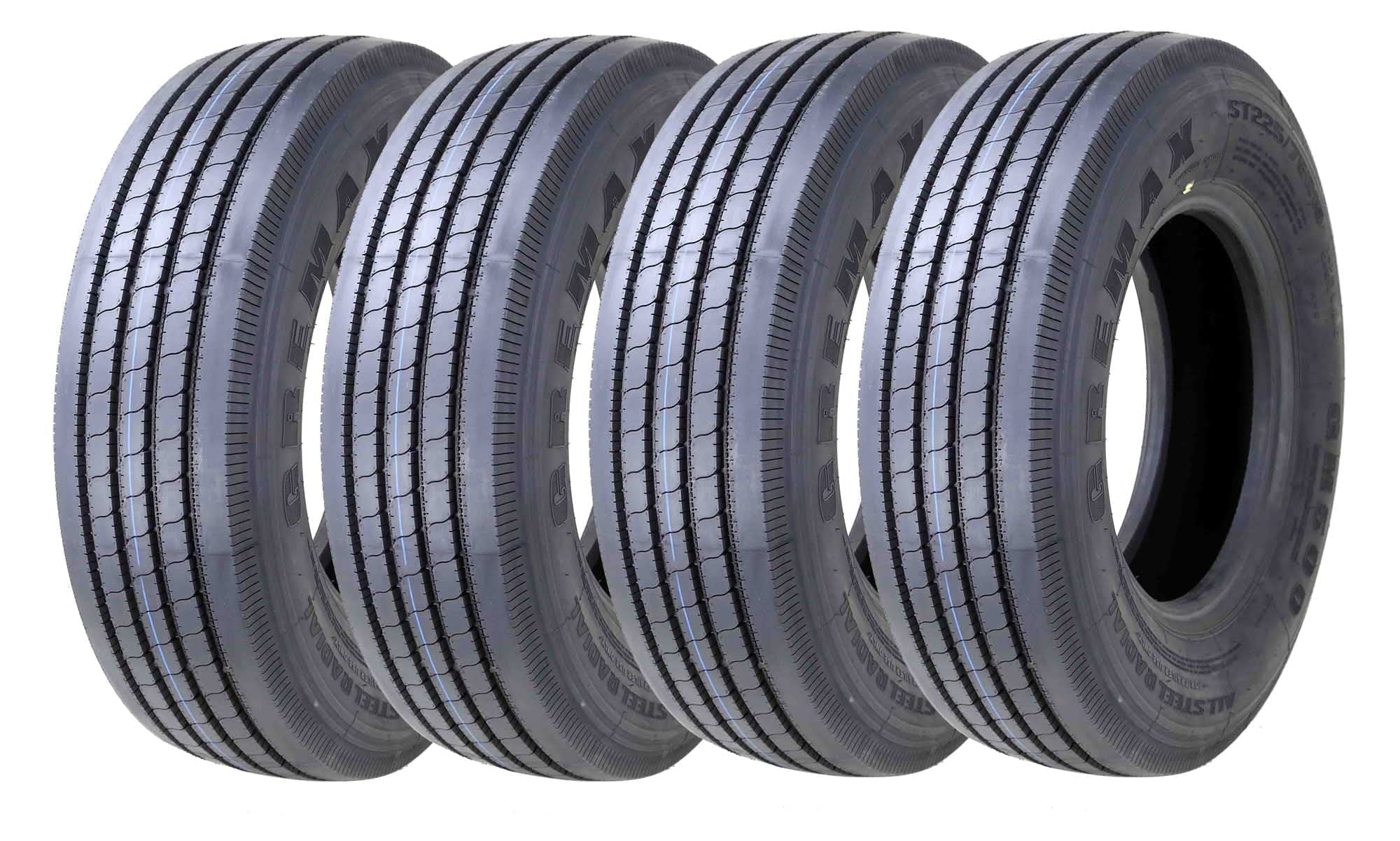 Set of 4 GREMAX All Steel ST 235/85R16 14PR TL Heavy Duty RV Trailer Tires 133/128M