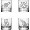 thumbnail image 1 of Set of 4 Glass 11 oz Rocks Whiskey Glass Gift Raccoon Collection, 1 of 1