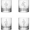 thumbnail image 1 of Set of 4 Glass 11 oz Rocks Whiskey Glass Gift Snake Collection, 1 of 1