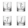thumbnail image 1 of Set of 4 Glass 11 oz Rocks Whiskey Highball Mermaids Collection, 1 of 1
