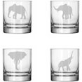 thumbnail image 1 of Set of 4 Glass 11 oz Rocks Whiskey Old Fashioned Gift Elephant Collection, 1 of 1