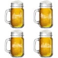 thumbnail image 1 of Set of 4 Glass 16oz Mason Jar Glass Mug w/Handle Gift Cabin Collection, 1 of 1
