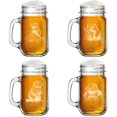 thumbnail image 1 of Set of 4 Glass 16oz Mason Jar Glass Mug w/Handle Gift Gopher Collection, 1 of 1