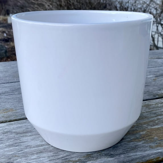 Set of 4 Glazed White Planter