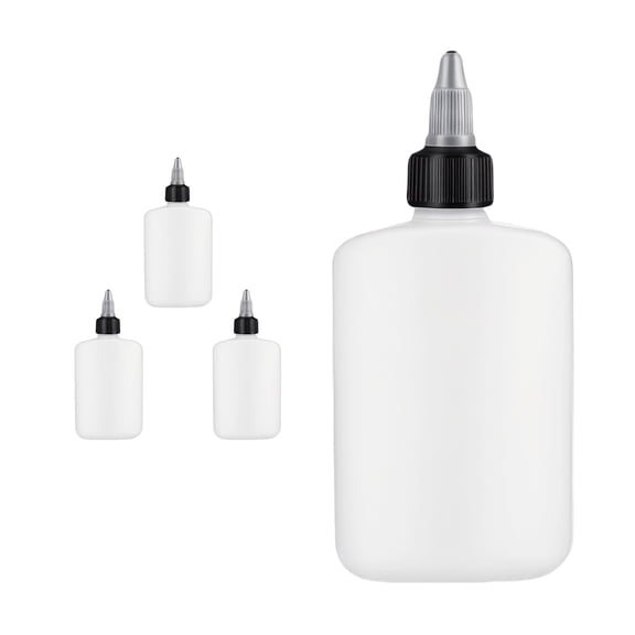 Set of 4 HDPE Oil Bottles 120ML Condiment Dispenser Container with Precise Pour Spouts for Kitchen and Outdoor Use